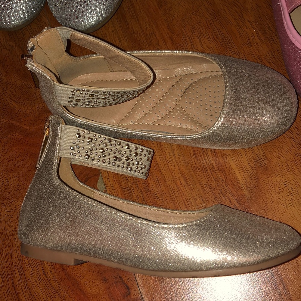 Gold ballet flats